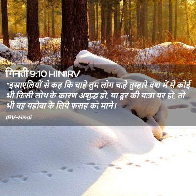 Picture 02 - गिनती 9:10 HINIRV - “इस्राएलियों से - Bible Verse Picture