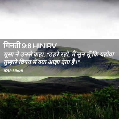 Picture 02 - गिनती 9:8 HINIRV - मूसा ने उनसे कहा, - Bible Verse Picture