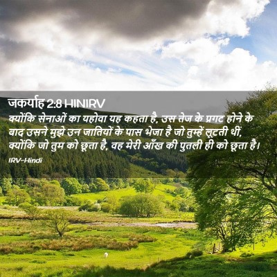 Picture 02 - जकर्याह 2:8 HINIRV - क्योंकि सेनाओं का - Bible Verse Picture