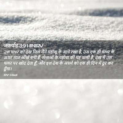 Picture 02 - जकर्याह 3:9 HINIRV - उस पत्थर को देख - Bible Verse Picture