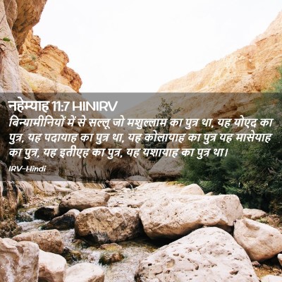 Picture 02 - नहेम्याह 11:7 HINIRV - बिन्यामीनियों में - Bible Verse Picture