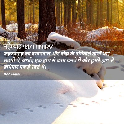 Picture 02 - नहेम्याह 4:17 HINIRV - शहरपनाह को - Bible Verse Picture