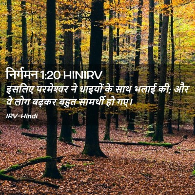 Picture 02 - निर्गमन 1:20 HINIRV - इसलिए परमेश्‍वर - Bible Verse Picture
