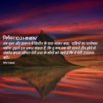 Picture 02 - निर्गमन 10:3 HINIRV - तब मूसा और हारून ने - Bible Verse Picture