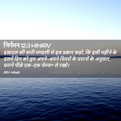 Picture 02 - निर्गमन 12:3 HINIRV - इस्राएल की सारी - Bible Verse Picture