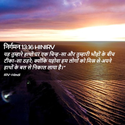 Picture 02 - निर्गमन 13:16 HINIRV - यह तुम्हारे हाथों - Bible Verse Picture