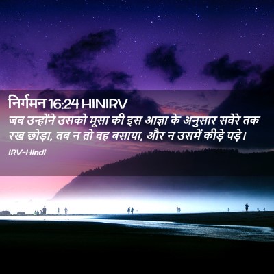 Picture 02 - निर्गमन 16:24 HINIRV - जब उन्होंने उसको - Bible Verse Picture