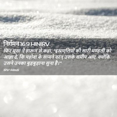 Picture 02 - निर्गमन 16:9 HINIRV - फिर मूसा ने हारून - Bible Verse Picture