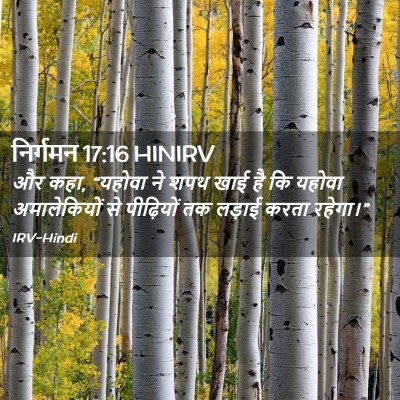 Picture 02 - निर्गमन 17:16 HINIRV - और कहा, “यहोवा ने - Bible Verse Picture