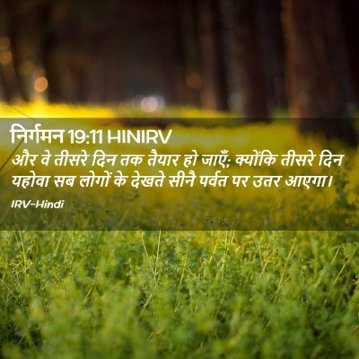 Picture 02 - निर्गमन 19:11 HINIRV - और वे तीसरे दिन तक - Bible Verse Picture