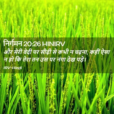 Picture 02 - निर्गमन 20:26 HINIRV - और मेरी वेदी पर - Bible Verse Picture