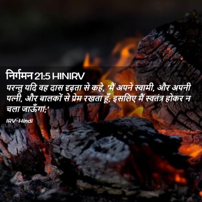 Picture 02 - निर्गमन 21:5 HINIRV - परन्तु यदि वह दास - Bible Verse Picture