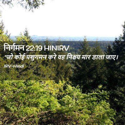 Picture 02 - निर्गमन 22:19 HINIRV - “जो कोई पशुगमन करे - Bible Verse Picture
