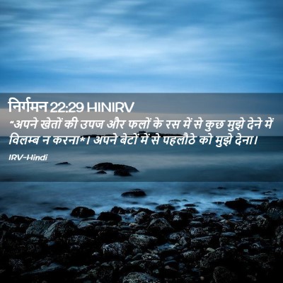 Picture 02 - निर्गमन 22:29 HINIRV - “अपने खेतों की उपज - Bible Verse Picture