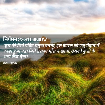 Picture 02 - निर्गमन 22:31 HINIRV - “तुम मेरे लिये - Bible Verse Picture