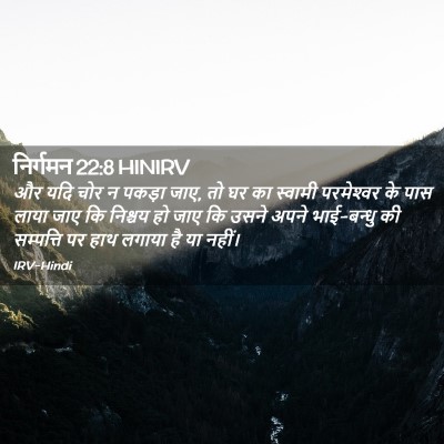 Picture 02 - निर्गमन 22:8 HINIRV - और यदि चोर न पकड़ा - Bible Verse Picture