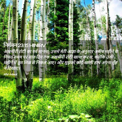 Picture 02 - निर्गमन 23:15 HINIRV - अख़मीरी रोटी का - Bible Verse Picture