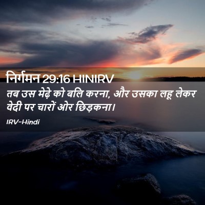 Picture 02 - निर्गमन 29:16 HINIRV - तब उस मेढ़े को बलि - Bible Verse Picture