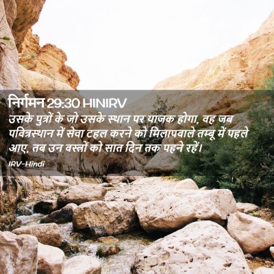 Picture 02 - निर्गमन 29:30 HINIRV - उसके पुत्रों के जो - Bible Verse Picture
