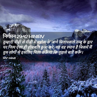 Picture 02 - निर्गमन 29:42 HINIRV - तुम्हारी पीढ़ी से - Bible Verse Picture