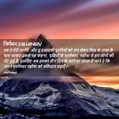 Picture 02 - निर्गमन 3:18 HINIRV - तब वे तेरी मानेंगे; - Bible Verse Picture