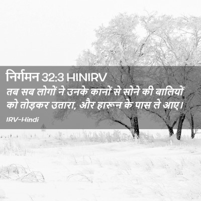 Picture 02 - निर्गमन 32:3 HINIRV - तब सब लोगों ने उनके - Bible Verse Picture