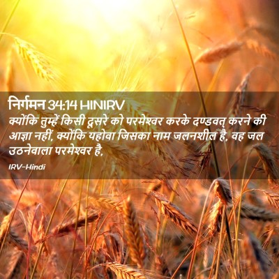 Picture 02 - निर्गमन 34:14 HINIRV - क्योंकि तुम्हें - Bible Verse Picture