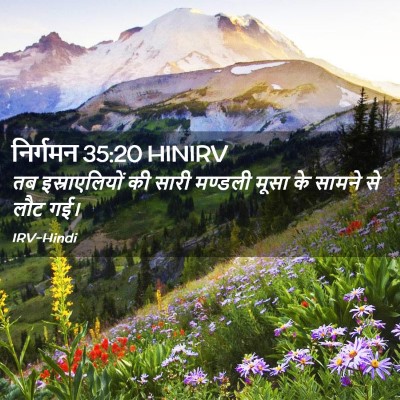 Picture 02 - निर्गमन 35:20 HINIRV - तब इस्राएलियों की - Bible Verse Picture