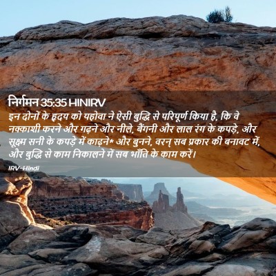 Picture 02 - निर्गमन 35:35 HINIRV - इन दोनों के हृदय को - Bible Verse Picture