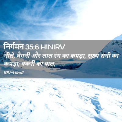 Picture 02 - निर्गमन 35:6 HINIRV - नीले, बैंगनी और लाल - Bible Verse Picture