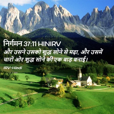Picture 02 - निर्गमन 37:11 HINIRV - और उसने उसको शुद्ध - Bible Verse Picture