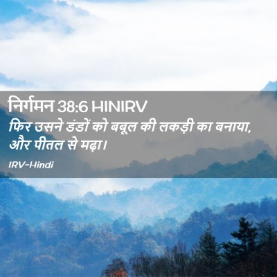 Picture 02 - निर्गमन 38:6 HINIRV - फिर उसने डंडों को - Bible Verse Picture