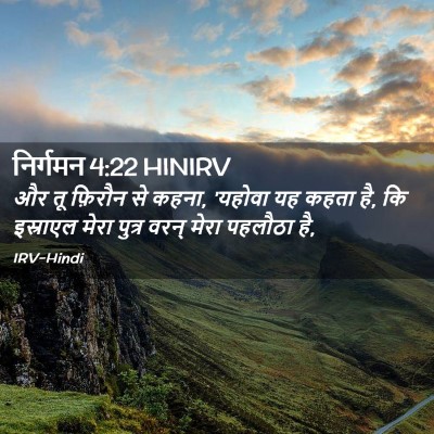 Picture 02 - निर्गमन 4:22 HINIRV - और तू फ़िरौन से - Bible Verse Picture