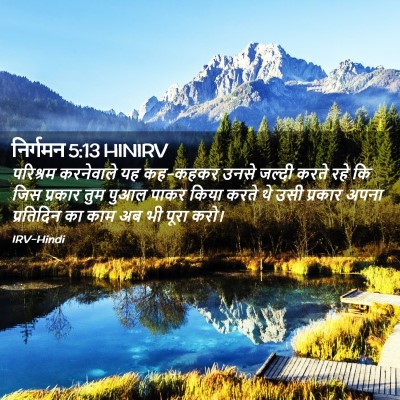Picture 02 - निर्गमन 5:13 HINIRV - परिश्रम करनेवाले - Bible Verse Picture