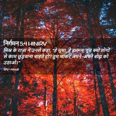 Picture 02 - निर्गमन 5:4 HINIRV - मिस्र के राजा ने - Bible Verse Picture