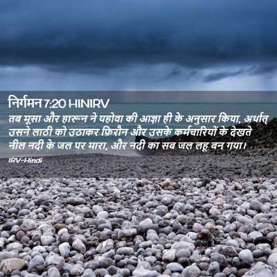 Picture 02 - निर्गमन 7:20 HINIRV - तब मूसा और हारून ने - Bible Verse Picture