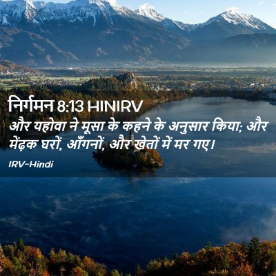 Picture 02 - निर्गमन 8:13 HINIRV - और यहोवा ने मूसा के - Bible Verse Picture