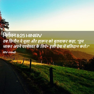 Picture 02 - निर्गमन 8:25 HINIRV - तब फ़िरौन ने मूसा - Bible Verse Picture