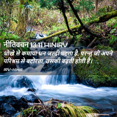 Picture 02 - नीतिवचन 13:11 HINIRV - धोखे से कमाया धन - Bible Verse Picture