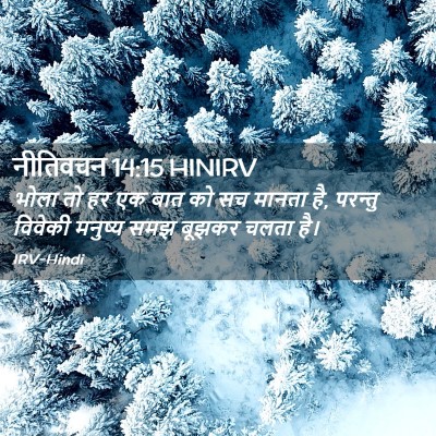 Picture 02 - नीतिवचन 14:15 HINIRV - भोला तो हर एक बात - Bible Verse Picture