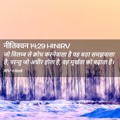 Picture 02 - नीतिवचन 14:29 HINIRV - जो विलम्ब से क्रोध - Bible Verse Picture
