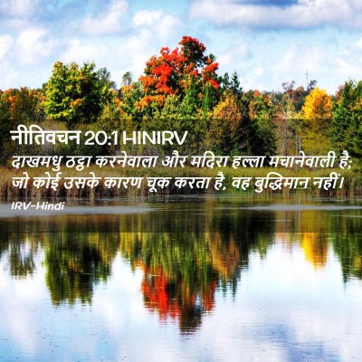 Picture 02 - नीतिवचन 20:1 HINIRV - दाखमधु ठट्ठा - Bible Verse Picture