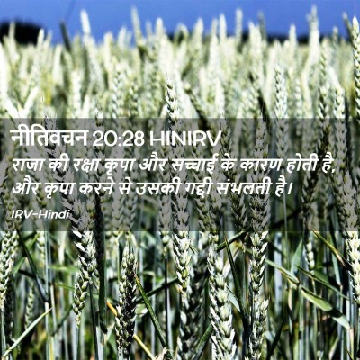 Picture 02 - नीतिवचन 20:28 HINIRV - राजा की रक्षा कृपा - Bible Verse Picture