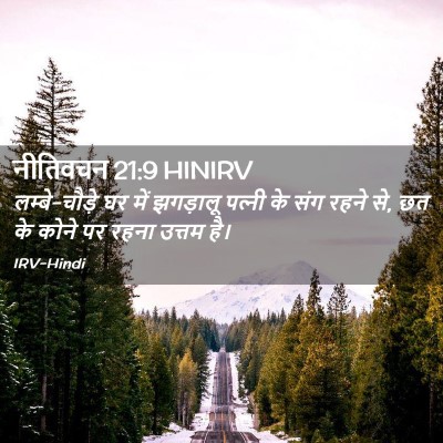 Picture 02 - नीतिवचन 21:9 HINIRV - लम्बे-चौड़े घर में - Bible Verse Picture
