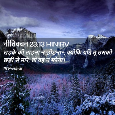 Picture 02 - नीतिवचन 23:13 HINIRV - लड़के की ताड़ना न - Bible Verse Picture