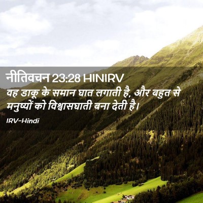 Picture 02 - नीतिवचन 23:28 HINIRV - वह डाकू के समान घात - Bible Verse Picture