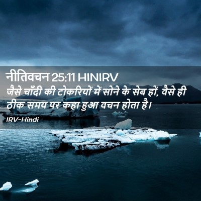 Picture 02 - नीतिवचन 25:11 HINIRV - जैसे चाँदी की - Bible Verse Picture