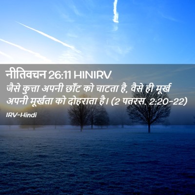Picture 02 - नीतिवचन 26:11 HINIRV - जैसे कुत्ता अपनी - Bible Verse Picture