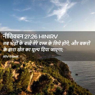 Picture 02 - नीतिवचन 27:26 HINIRV - तब भेड़ों के बच्चे - Bible Verse Picture