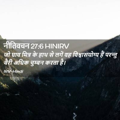 Picture 02 - नीतिवचन 27:6 HINIRV - जो घाव मित्र के हाथ - Bible Verse Picture